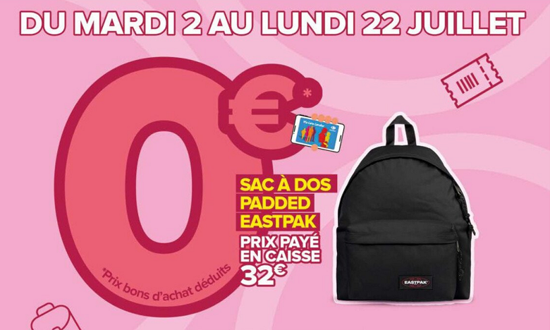 Bon plan: Promo Carrefour : sac à dos Eastpak 100% remboursé