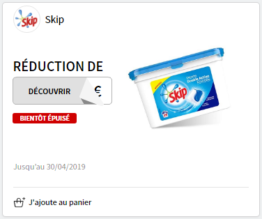 Promo Auchan : -80% sur Lessive Skip 3-en-1