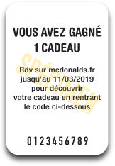 mcdonalds fr code carte chance Mcdonalds.fr Code Ciné: des millions de cadeaux à gagner